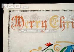 details of handpainted Christmas decoration for main door