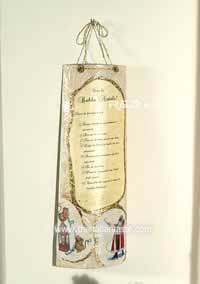 scroll with a Christmas decoration to accompany a new line of Christmas trees