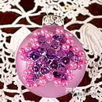 pallina gioiello con perline rosa e viola