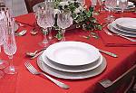 setting up  the table for Christmas