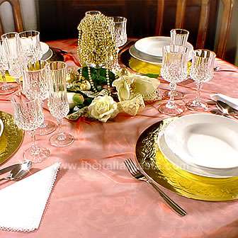 Christmas centerpiece and other decors in gold, white and red colors