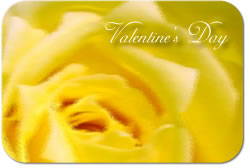 Valentine card template with rose, free download and printable