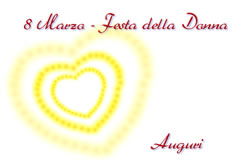 biglietto da scaricare gratis con cuore di mimose per la festa delle donne