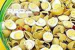 Cold pasta recipe with quail eggs