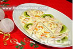 Italian tartine with fish and fruit