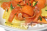 Ravioli salad with trout & melon