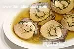 Pot-roast pork with spinach filling in jelly