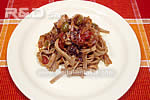 Tagliatelle con radicchio e pesce spada