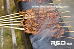 Arrosticini or bbq lamb skewers