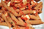 Cold pasta with bocconcini and tomatoes
