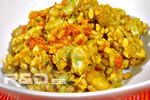 Rice salad with sausage and legumes