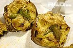 Artichokes stuffed with ricotta and asparagus