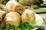 preserved artichokes in oil in a plate