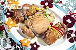rolled stuffed boned guinea hen