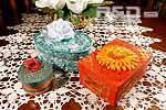 hand decorated little boxes to hide Christmas gifts