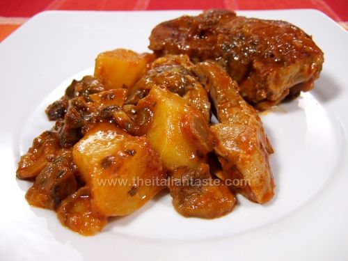 Stewed, with mushrooms and potatoes