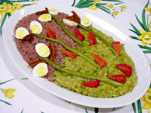 Bicolor Risotto With Strawberries And Asparagus