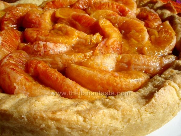 Crostata con cioccolato e arance