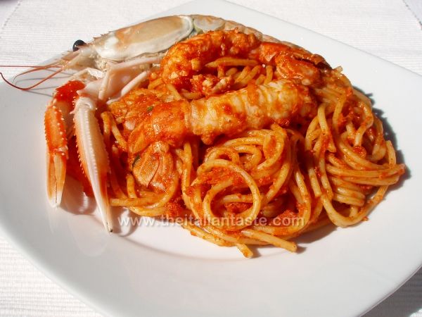 Shrimp scampi spaghetti