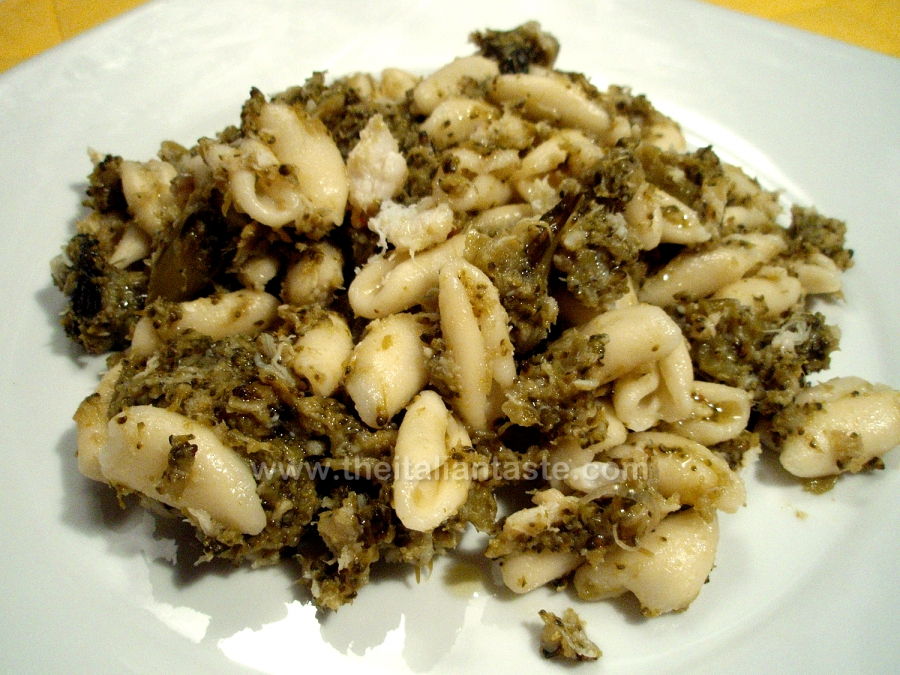 Cavatelli con broccoli e polpa di granchio
