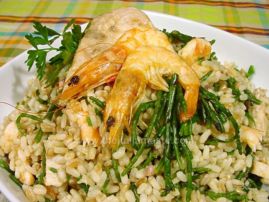 Seafood rice salad