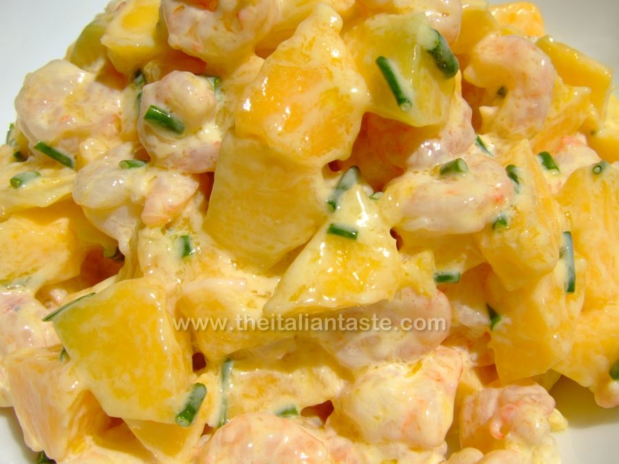 Insalata gamberi e mango