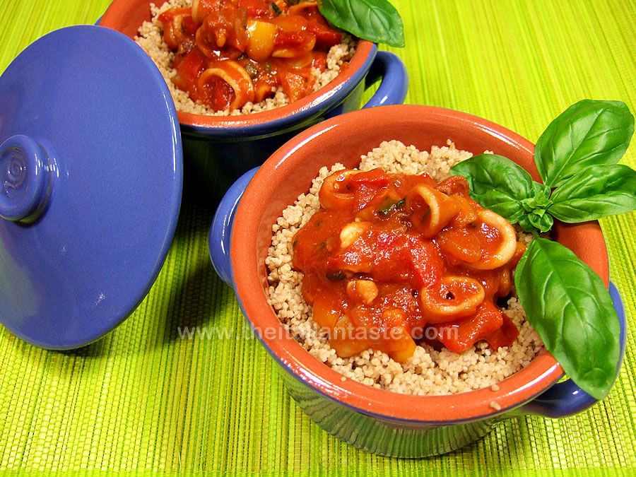 Cuscus calamari e peperoni
