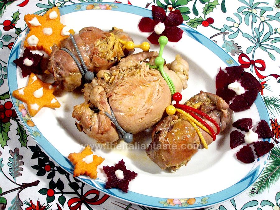 Rolled stuffed guinea fowl